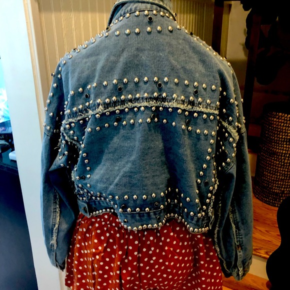 P Cill studded oversized denim jacket - Picture 2 of 5